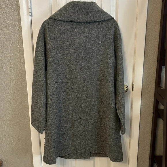 The Seville Row Co London Women’s (M) Gray Wool Pea Coat Peter Pan Collar - Picture 2 of 6